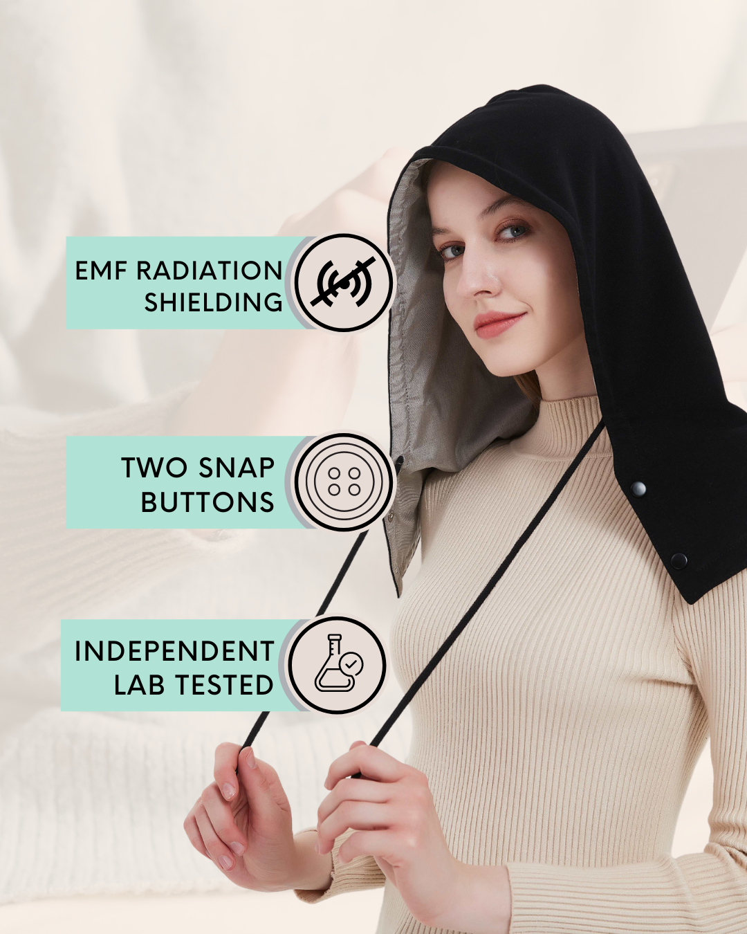 Embrace wellness with the Radia Smart® Cotton Open Hood Hat, featuring silver-lined Faraday fabric for EMF protection. This soft, breathable hood blocks RF, 5G, and wireless radiation to support fertility and overall health. Designed for comfort and ease, it offers everyday shielding from harmful signals while maintaining a relaxed fit. Ideal for use at home or on the go, this open hood hat combines style, comfort, and smart protection.
